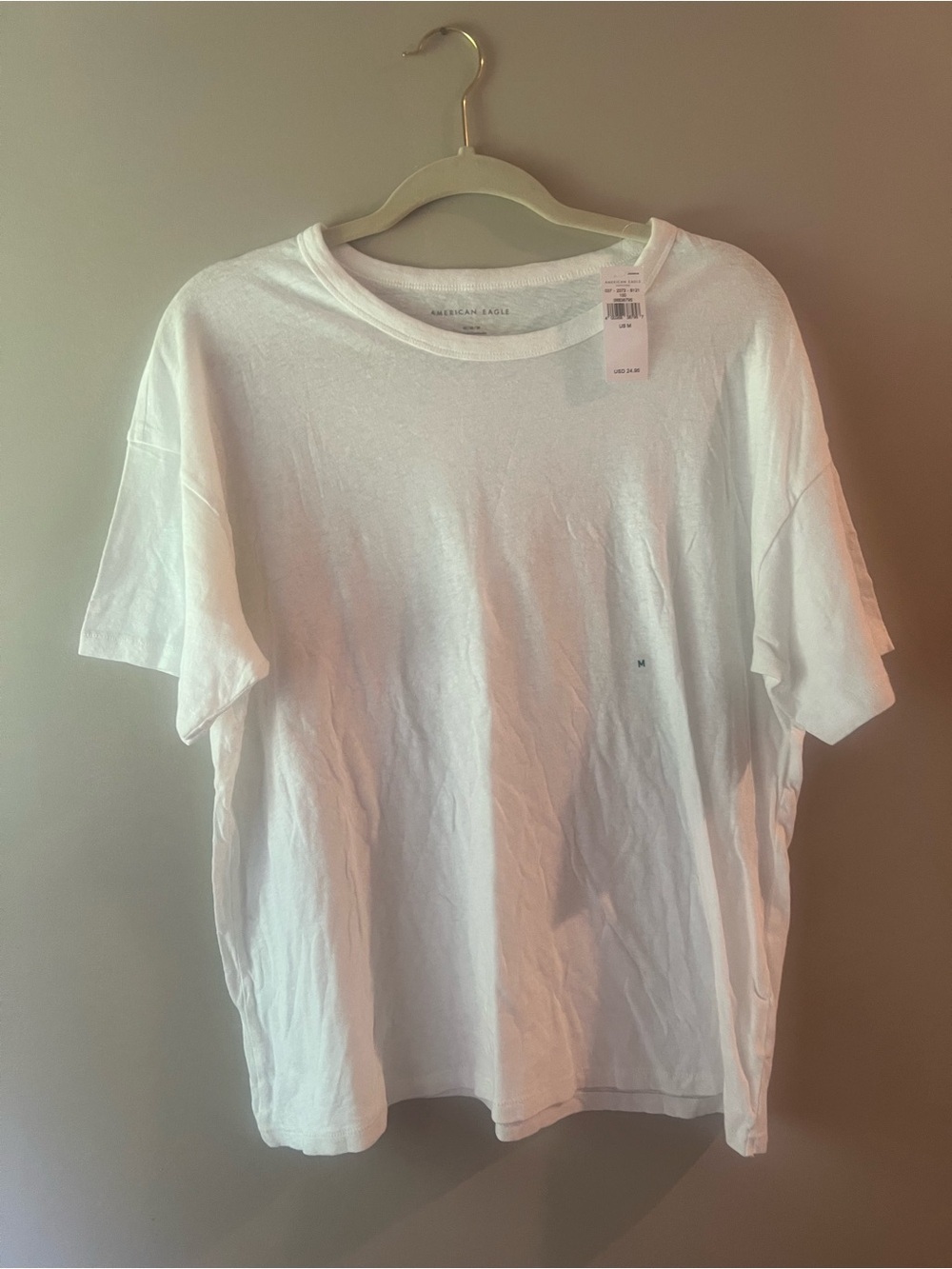 American Eagle White Short Sleeve Crew Tee